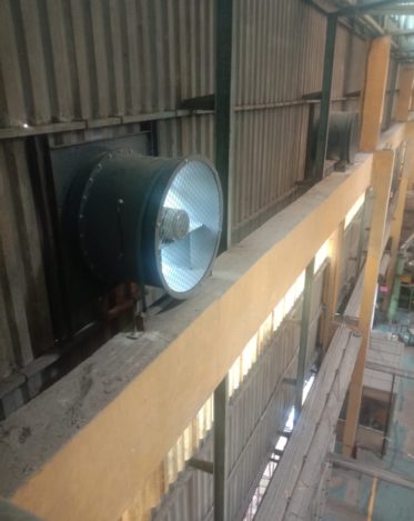 Axial flow fans for factory ventilation